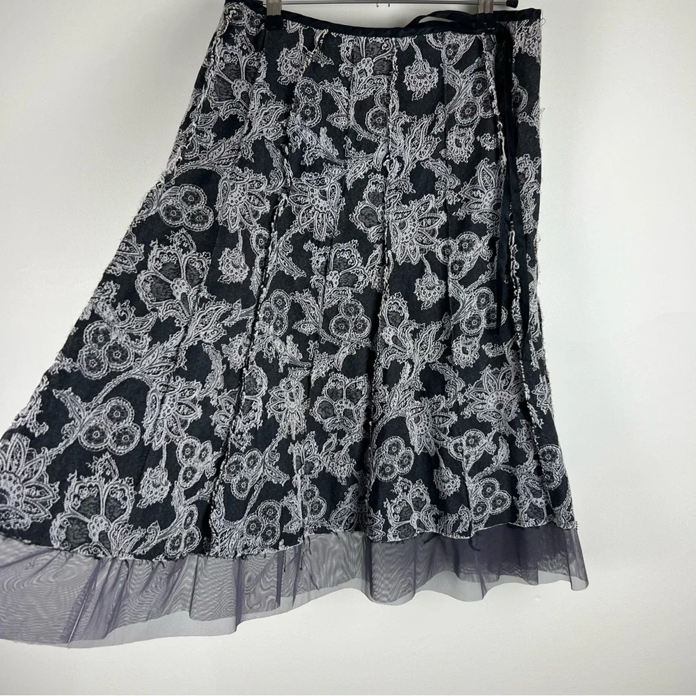 Vampire Whimsigoth Y2k Dark Romance Black & White Lace Hallelujah Skirt Gothic